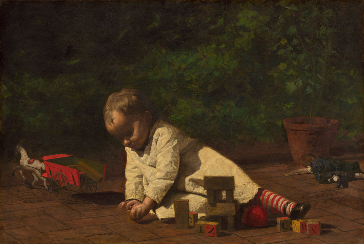 Baby at Play by Thomas Eakins (American, 1844 - 1916), 16X12"(A3)Poster Print