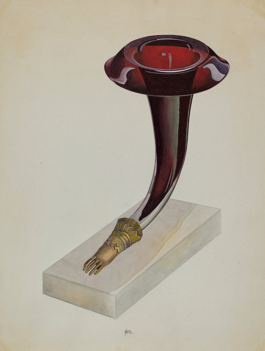 Ruby Vase by Edward White (American, active c. 1935), 16X12"(A3)Poster Print
