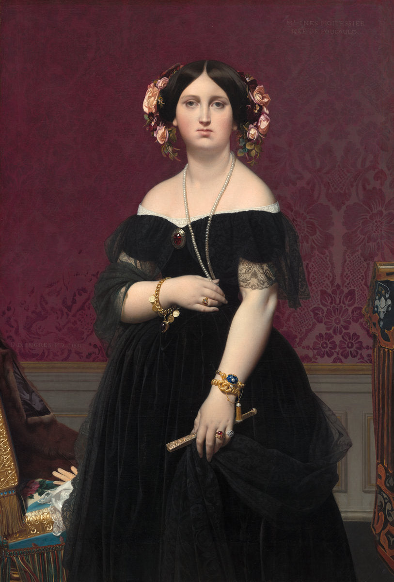 Madame Moitessier by Jean-Auguste-Dominique Ingres (French, 1780 - 1867), 16X12"(A3)Poster Print