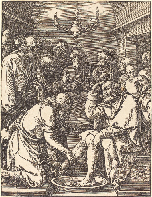 Christ Washing the Feet of the Disciples by Albrecht Dürer (German, 1471 - 1528), 16X12"(A3)Poster Print