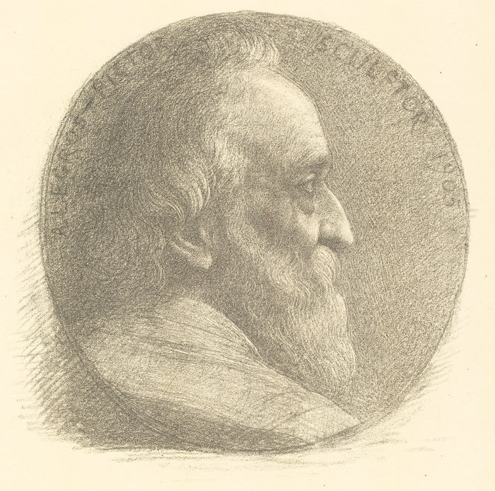 Self-Portrait, Medallion, No.1, 9th plate by Alphonse Legros (French, 1837 - 1911), 16X12