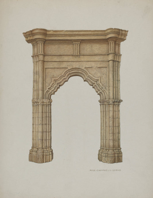 Archway by Rose Campbell-Gerke (American, active c. 1935), 16X12"(A3)Poster Print