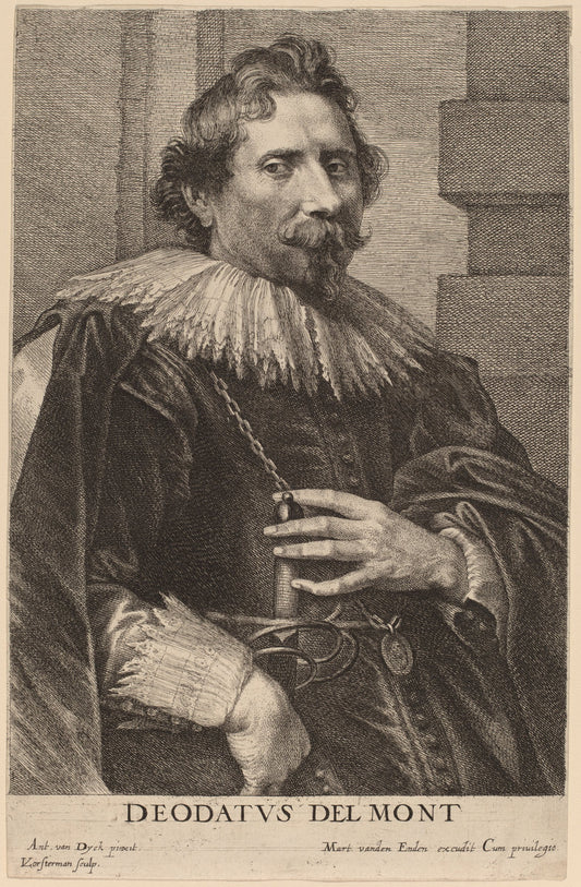 Deodat Delmont by Lucas Emil Vorsterman after Sir Anthony van Dyck (Flemish, 1595 - 1675), 16X12"(A3)Poster Print