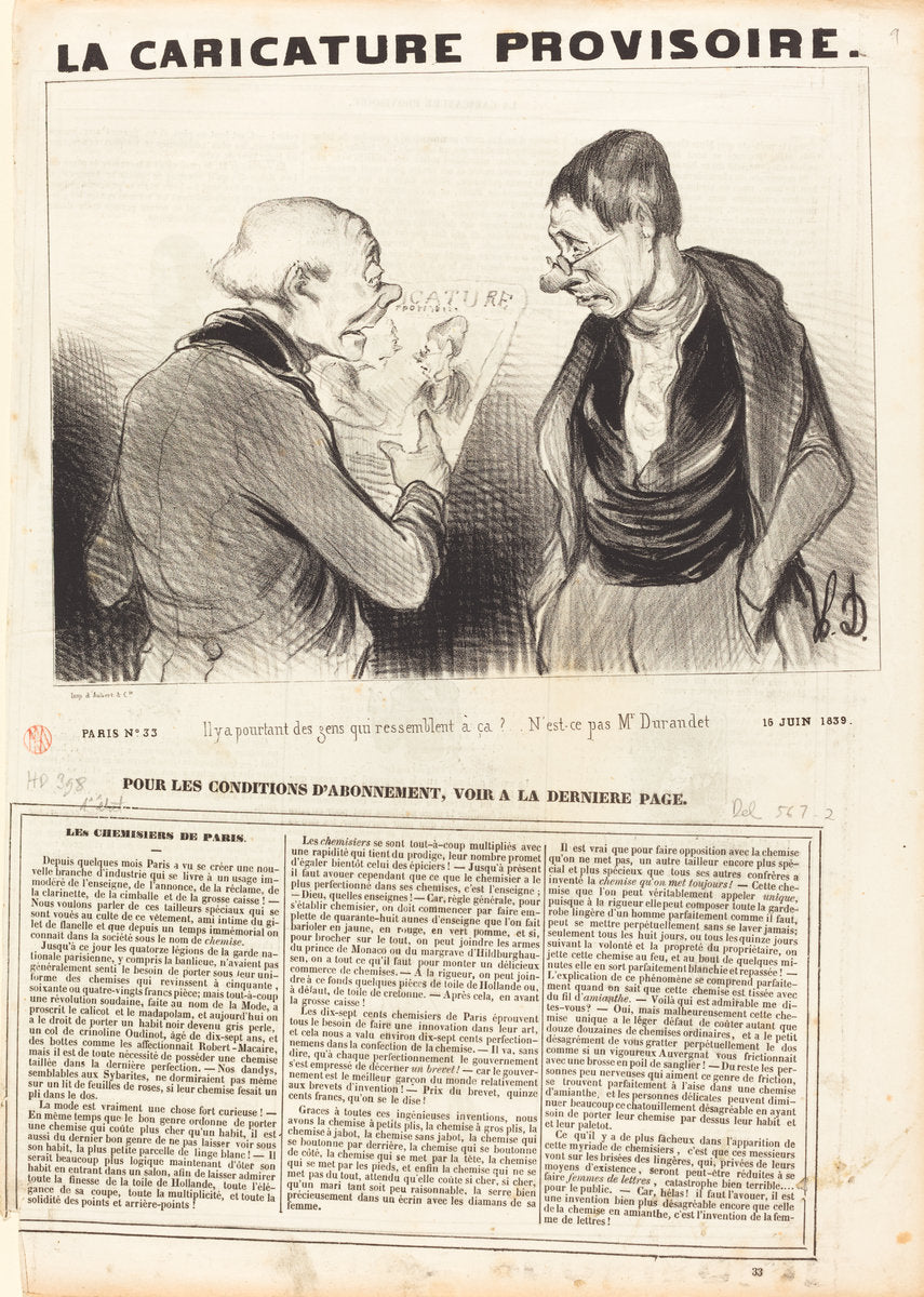 Il y a pourtant des gens qui ressemblent a ça! by Honoré Daumier (French, 1808 - 1879), 16X12"(A3)Poster Print