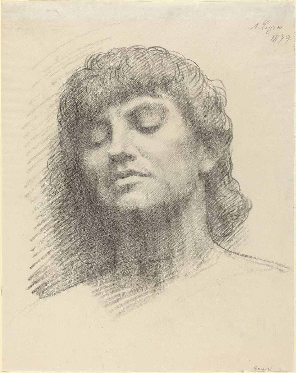 Head by Alphonse Legros (French, 1837 - 1911), 16X12"(A3)Poster Print