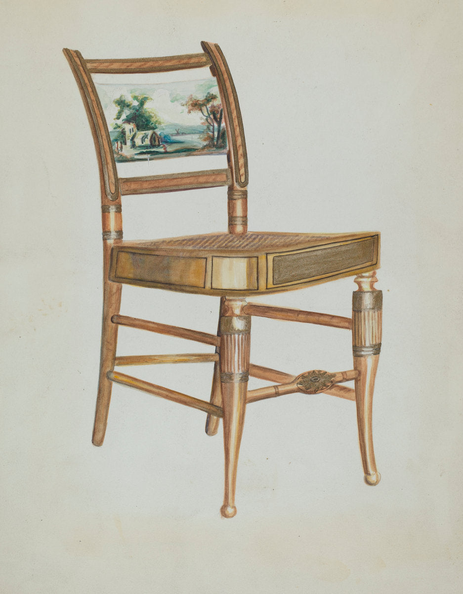 Chair - with Hudson River Scenes by Ella Josephine Sterling (American, active c. 1935), 16X12"(A3)Poster Print