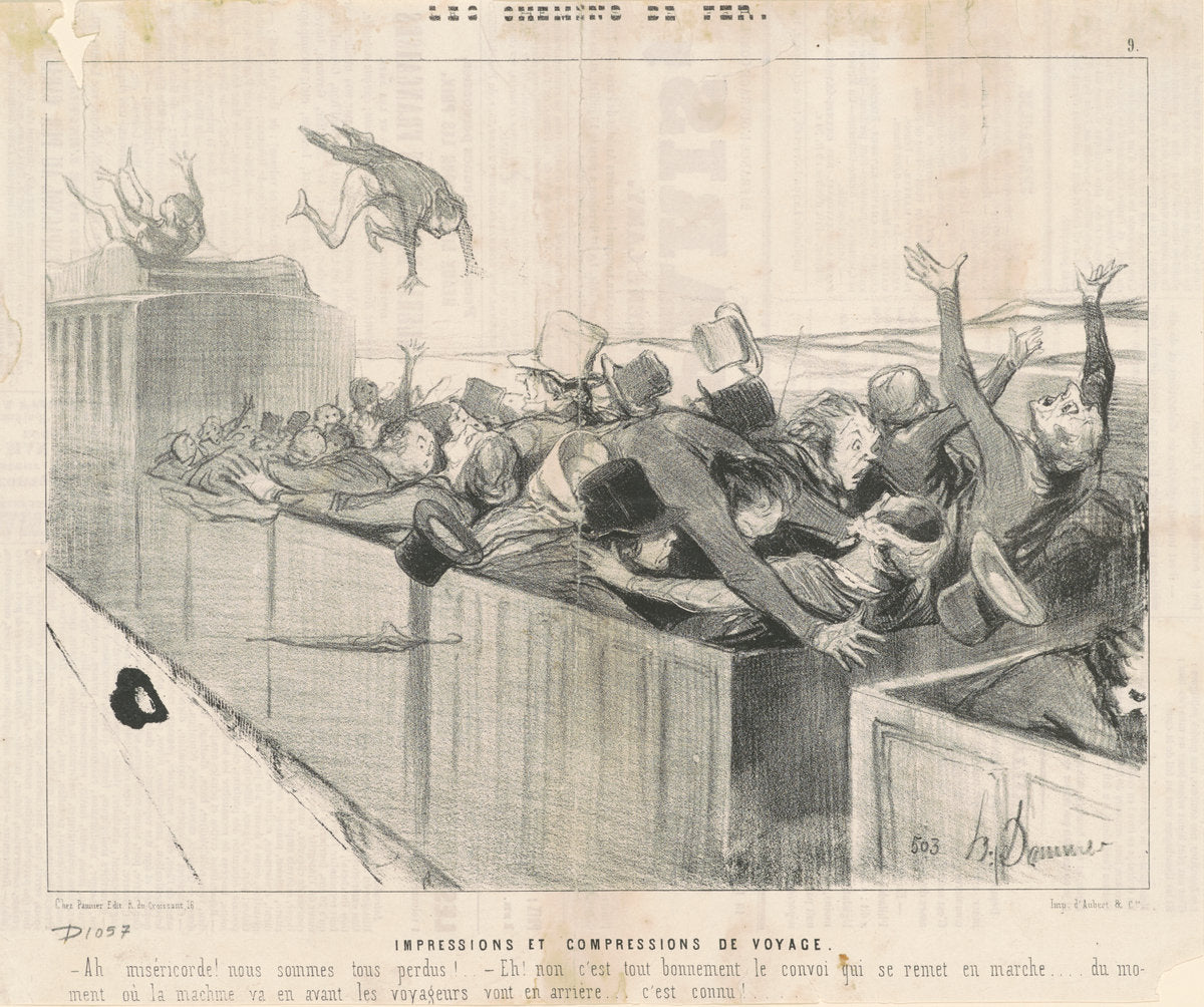 Impressions et compressions de voyage by Honoré Daumier (French, 1808 - 1879), 16X12"(A3)Poster Print