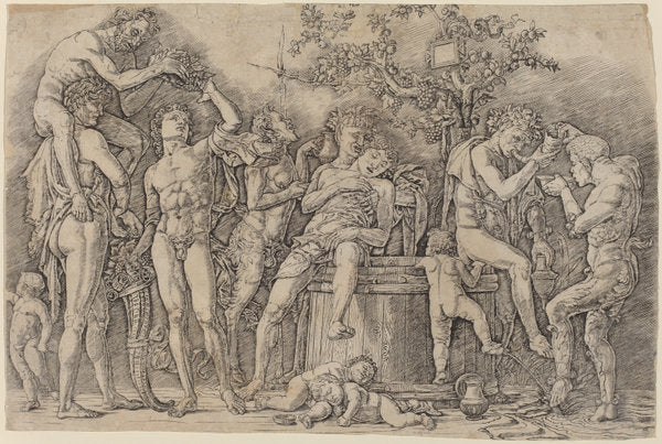 Bacchanal with a Wine Vat by Andrea Mantegna (Italian, c. 1431 - 1506), 16X12"(A3)Poster Print