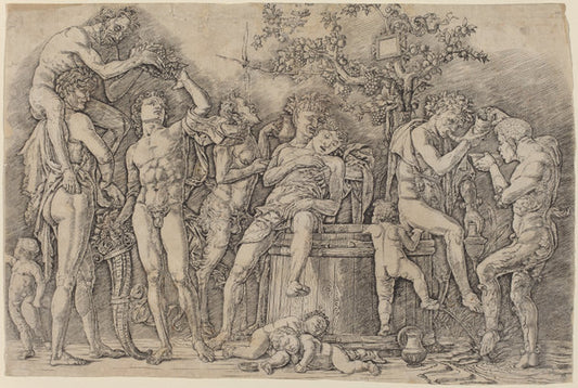 Bacchanal with a Wine Vat by Andrea Mantegna (Italian, c. 1431 - 1506), 16X12"(A3)Poster Print