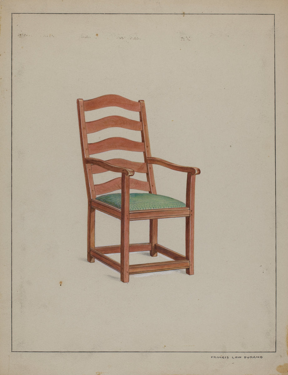 Shaker Chair by Francis Law Durand (American, active c. 1935), 16X12"(A3)Poster Print