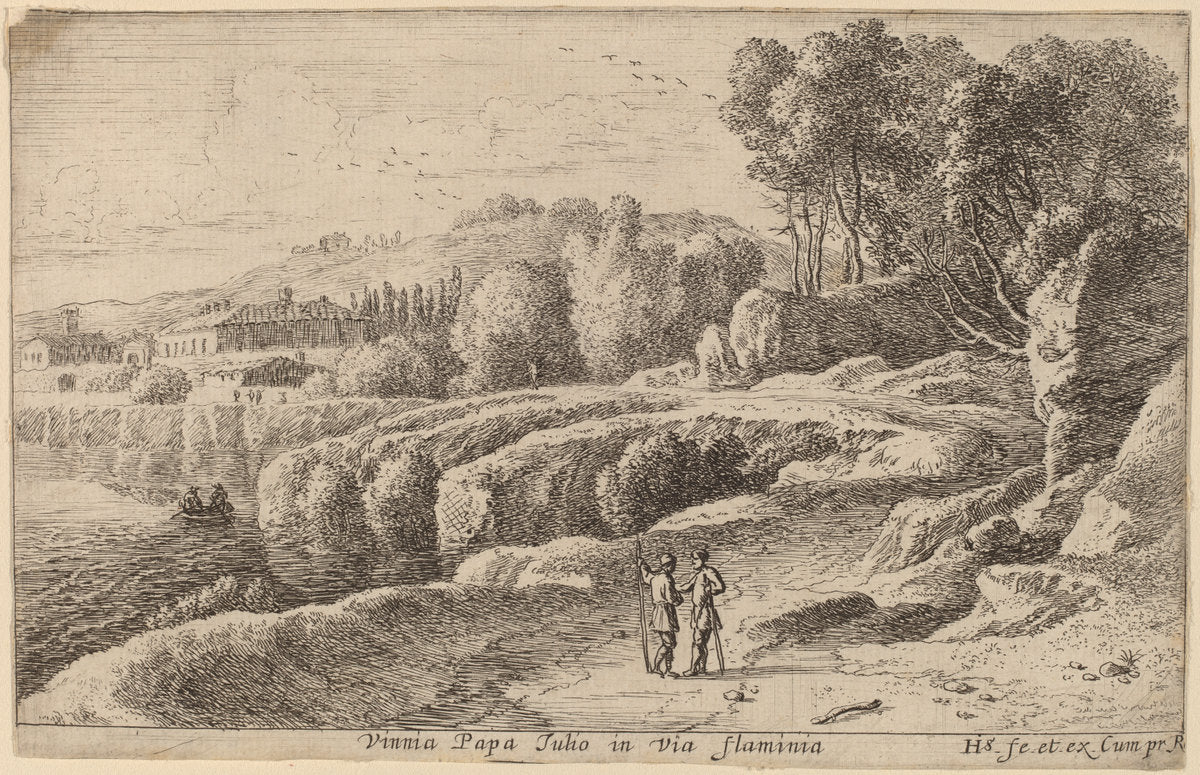 Vineyard of Pope Julius on the Via Flaminia by Herman van Swanevelt (Dutch, c. 1600 - 1655), 16X12"(A3)Poster Print