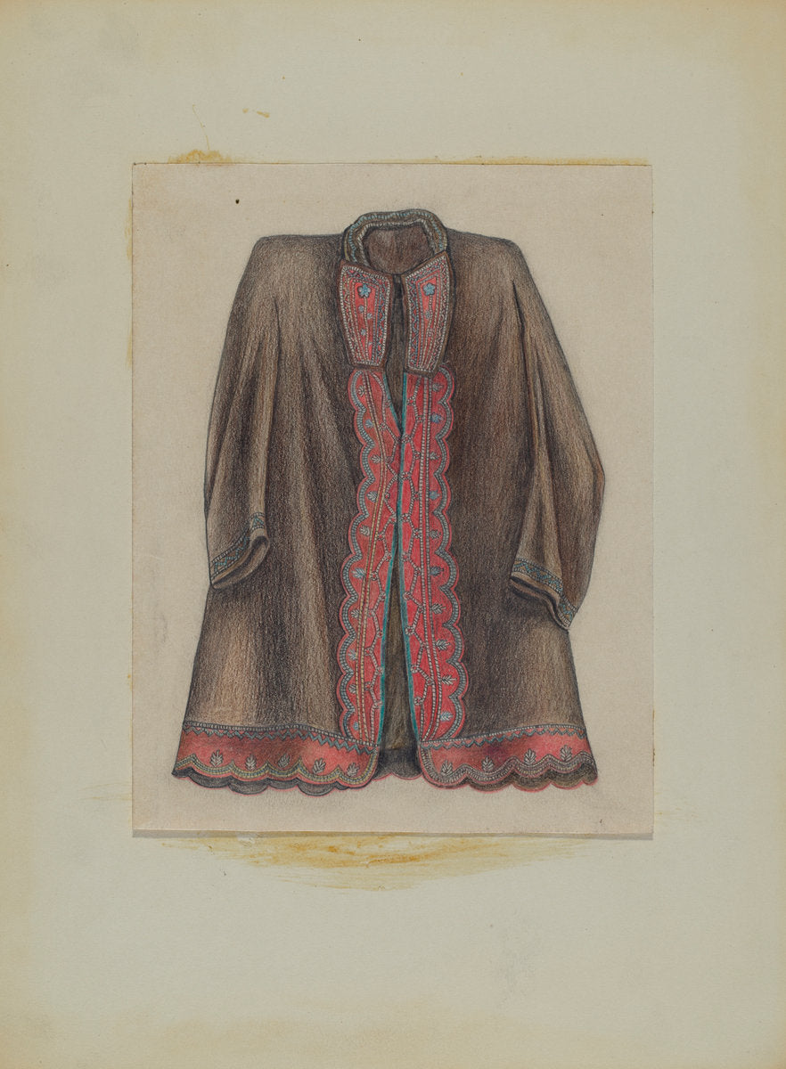Dark Brown Cotton Coat by Michael Trekur (American, active c. 1935), 16X12"(A3)Poster Print