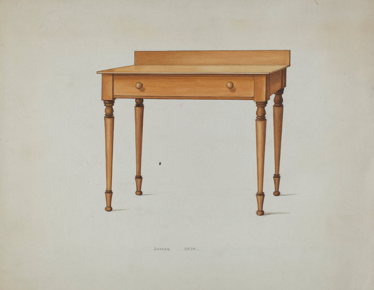 Shaker Desk by Ray Holden (American, active c. 1935), 16X12"(A3)Poster Print
