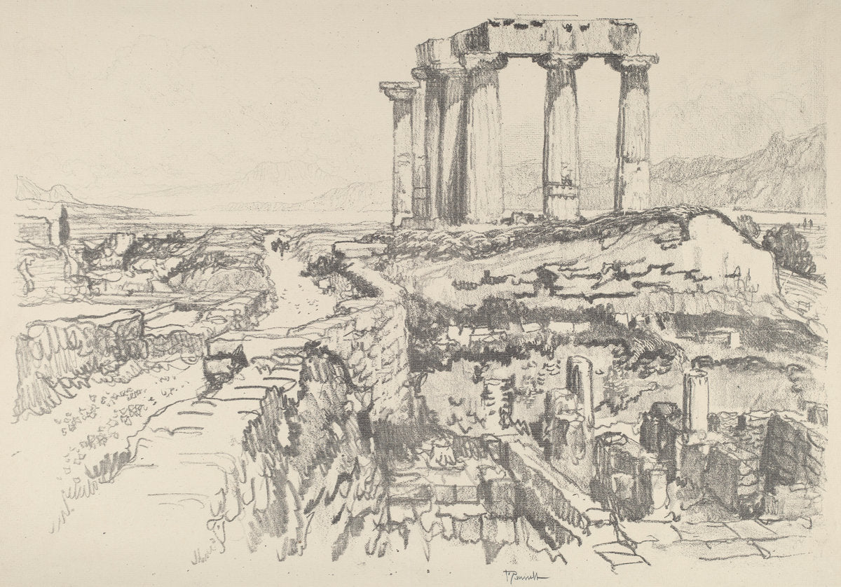Corinth, towards the Gulf by Joseph Pennell (American, 1857 - 1926), 16X12"(A3)Poster Print