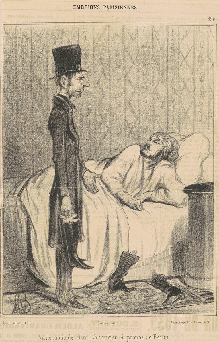 Visite matinale d'un créancier by Honoré Daumier (French, 1808 - 1879), 16X12"(A3)Poster Print