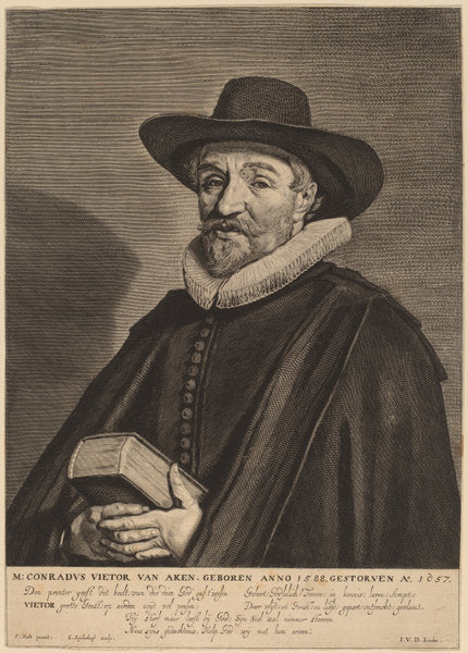 Conrad Vietor van Aken by Jonas Suyderhoff after Frans Hals (Dutch, c. 1613 - 1686), 16X12"(A3)Poster Print