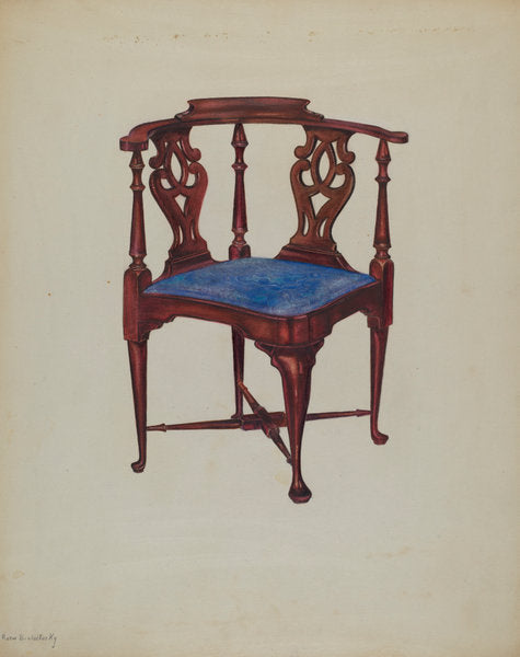 Roundabout Chair by Ruth Bialostosky (American, active c. 1935), 16X12"(A3)Poster Print