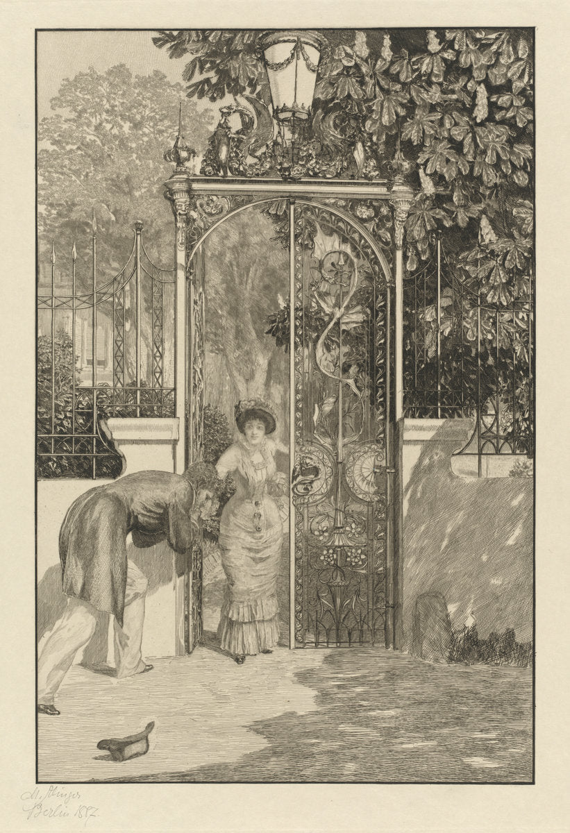At the Gate (Am Thor) by Max Klinger (German, 1857 - 1920), 16X12"(A3)Poster Print