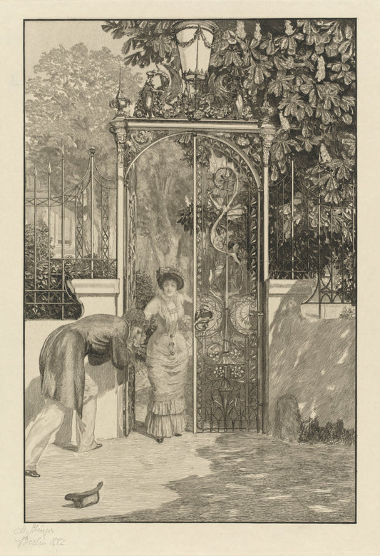 At the Gate (Am Thor) by Max Klinger (German, 1857 - 1920), 16X12"(A3)Poster Print