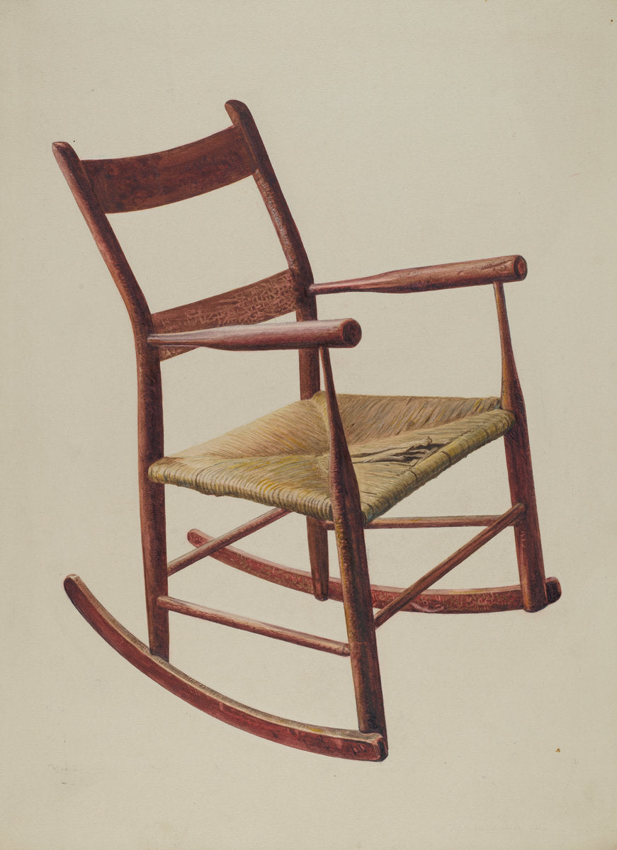 Child's Rocking Chair by Herman O. Stroh (American, active c. 1935), 16X12"(A3)Poster Print