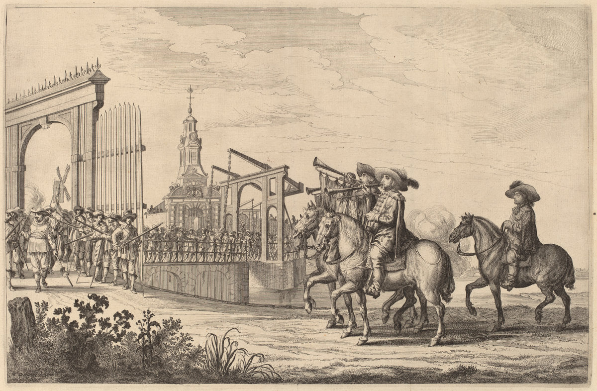 Entry of Marie de Medici into Amsterdam [plate 1 of 6] by Pieter Nolpe (Dutch, 1613/1614 - 1652/1653), 16X12"(A3)Poster Print