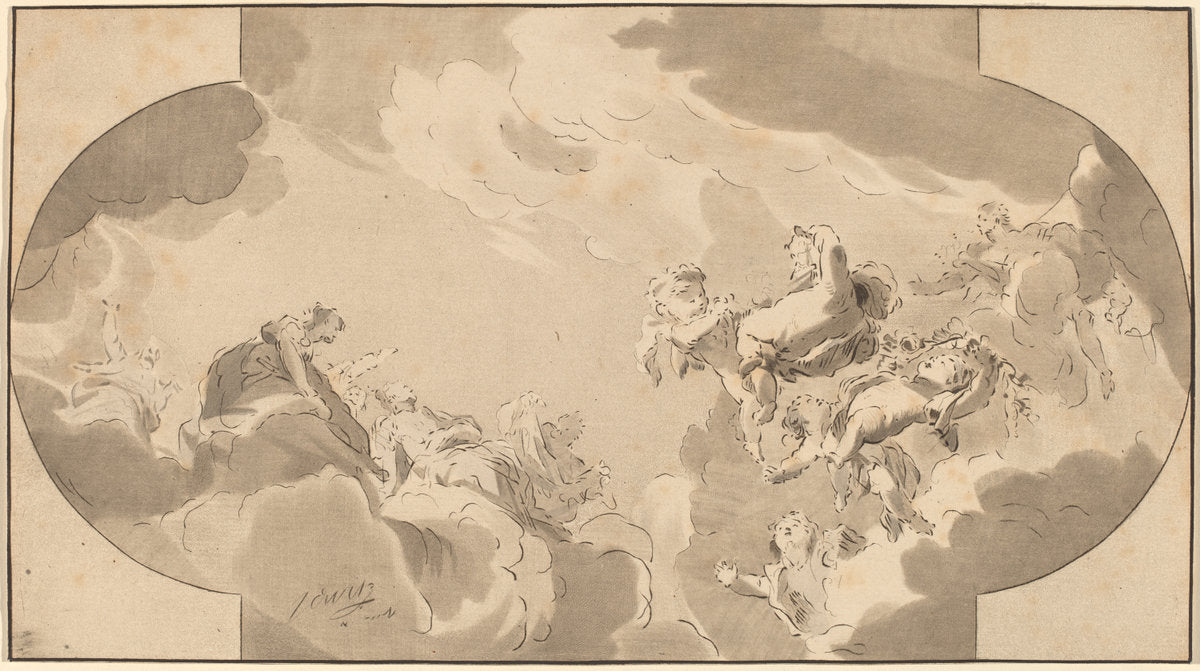 Ceiling Decoration by Bernhard Schreuder after Jacob de Wit (Dutch, died 1780), 16X12"(A3)Poster Print