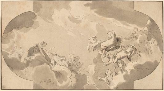 Ceiling Decoration by Bernhard Schreuder after Jacob de Wit (Dutch, died 1780), 16X12"(A3)Poster Print