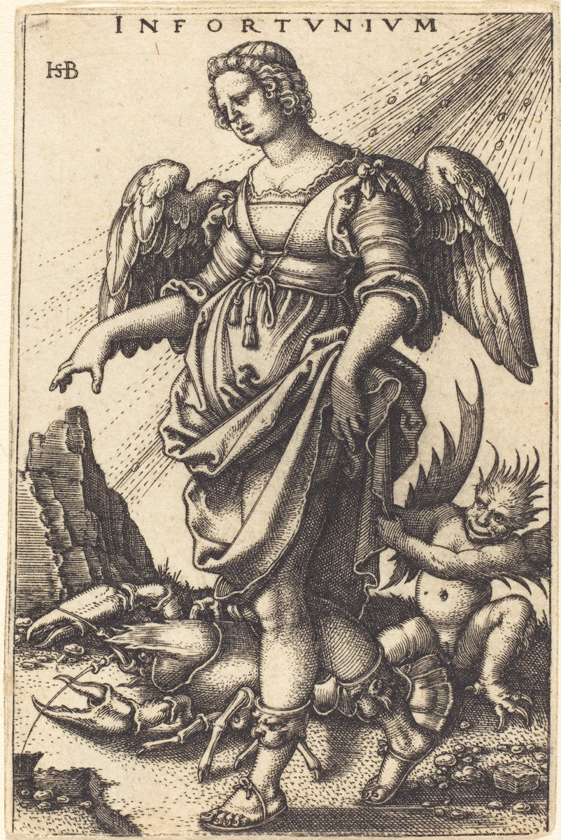 Misfortune by Sebald Beham (German, 1500 - 1550), 16X12"(A3)Poster Print