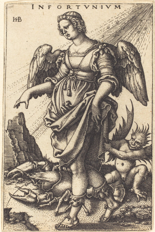 Misfortune by Sebald Beham (German, 1500 - 1550), 16X12"(A3)Poster Print