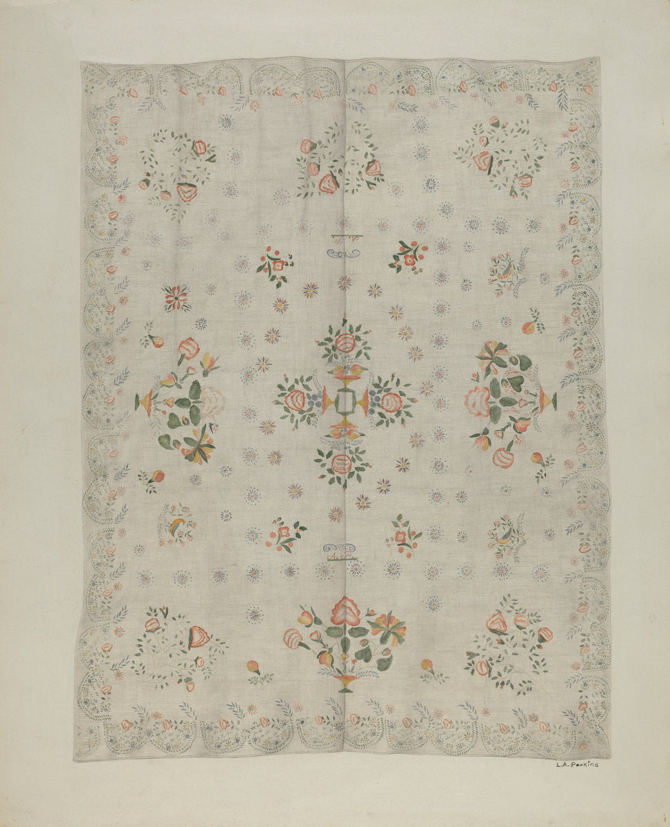 Bedspread by Arlene Perkins (American, active c. 1935), 16X12"(A3)Poster Print