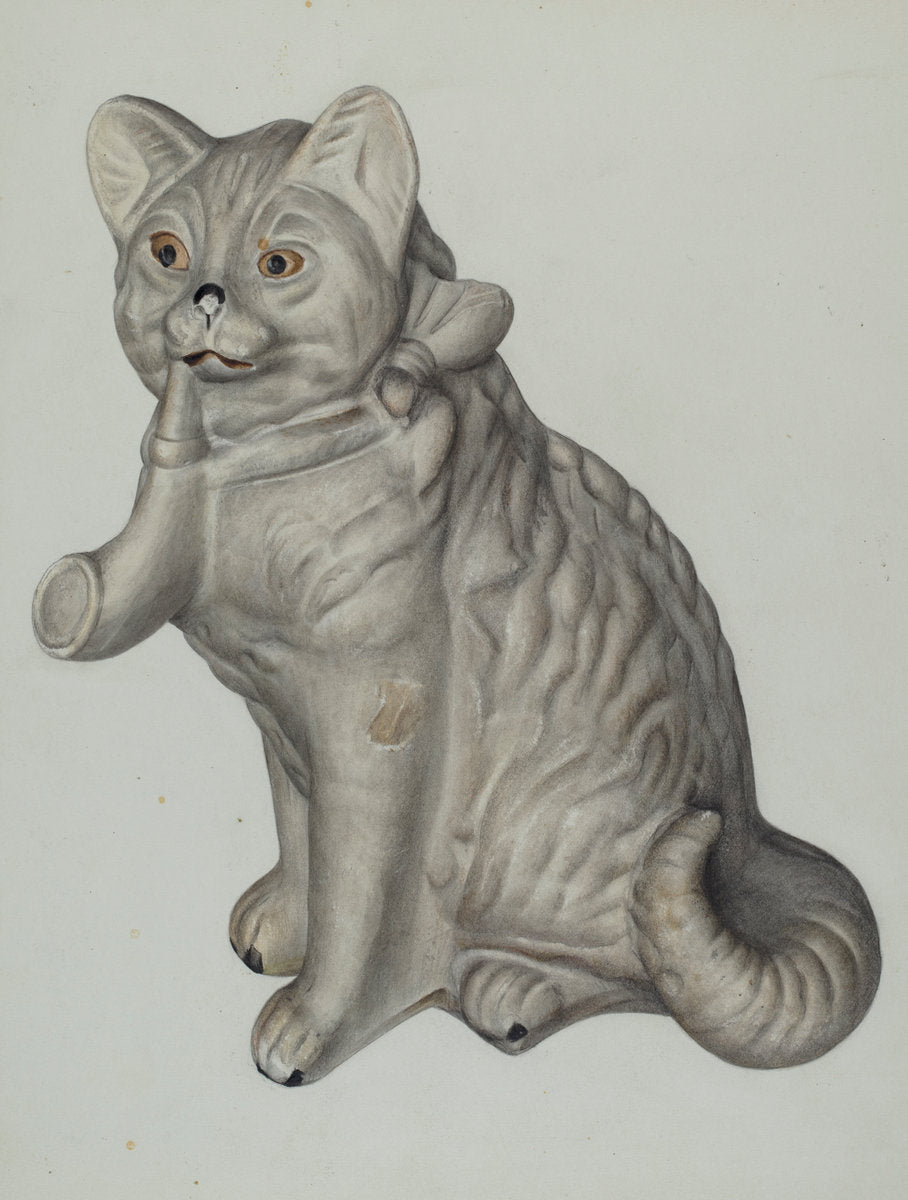 Cat Saving Bank by Mina Lowry (American, 1894 - 1942), 16X12"(A3)Poster Print