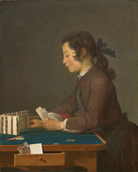The House of Cards by Jean Siméon Chardin (French, 1699 - 1779), 16X12"(A3)Poster Print