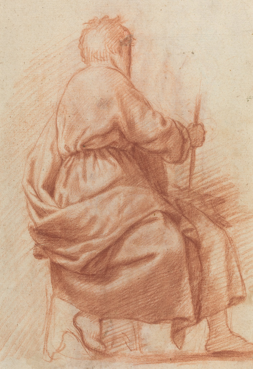 Seated Draped Man [verso] by Jacopo Chimenti (Florentine, c. 1554 - 1610), 16X12"(A3)Poster Print