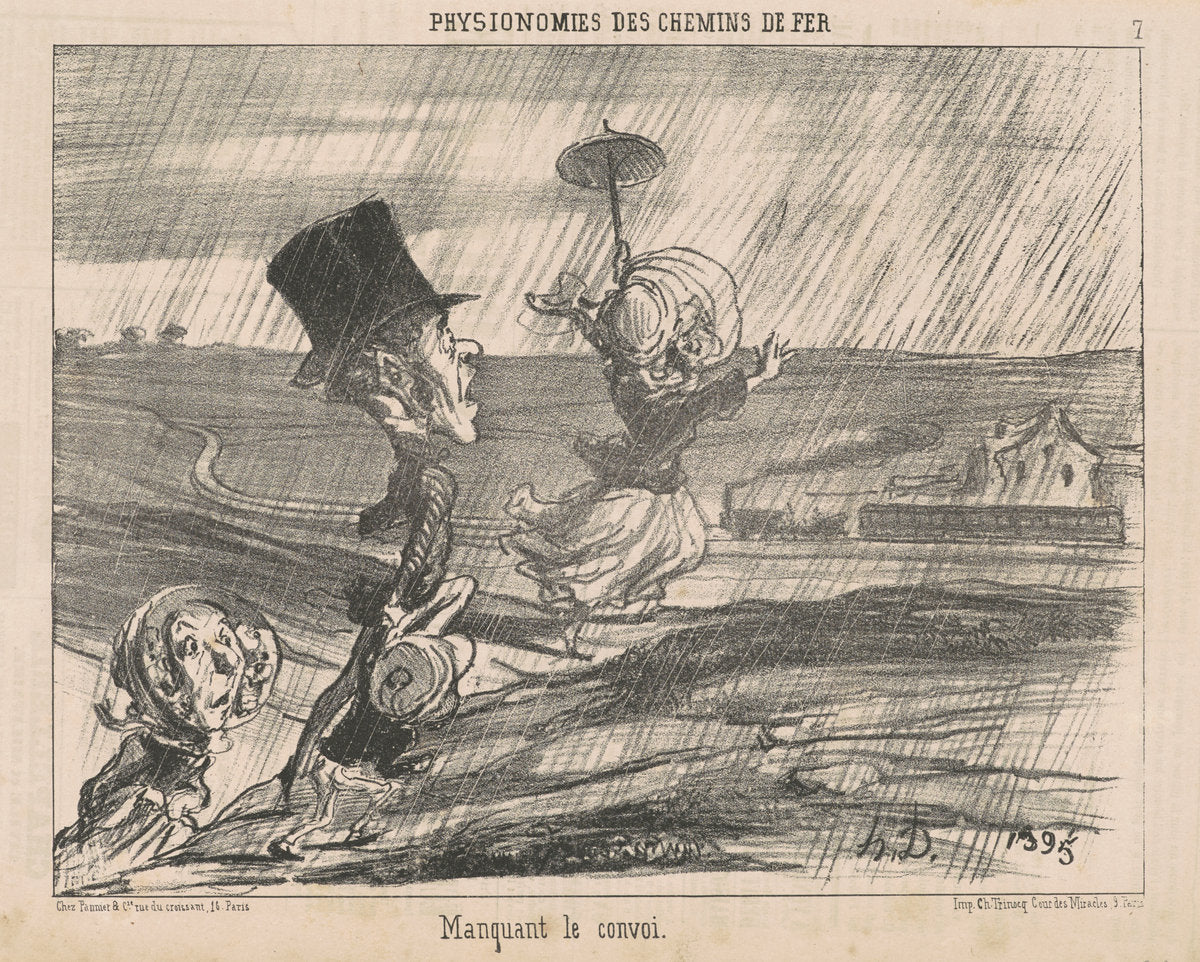 Manquant le convoi by Honoré Daumier (French, 1808 - 1879), 16X12"(A3)Poster Print