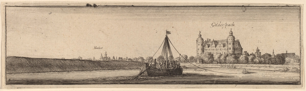 Gelderspach by Wenceslaus Hollar (Bohemian, 1607 - 1677), 16X12"(A3)Poster Print