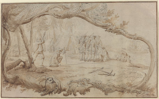 The Landing of the Dutch Expedition Party in New York by Hubert François Gravelot (French, 1699 - 1773), 16X12"(A3)Poster Print