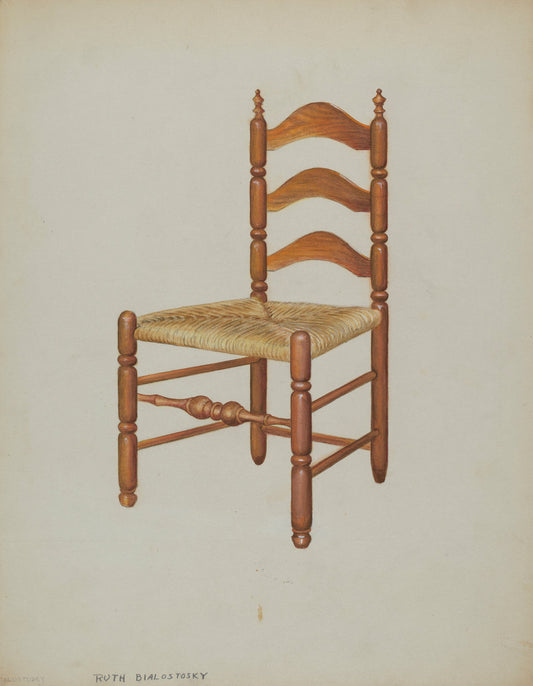 Side Chair by Ruth Bialostosky (American, active c. 1935), 16X12"(A3)Poster Print