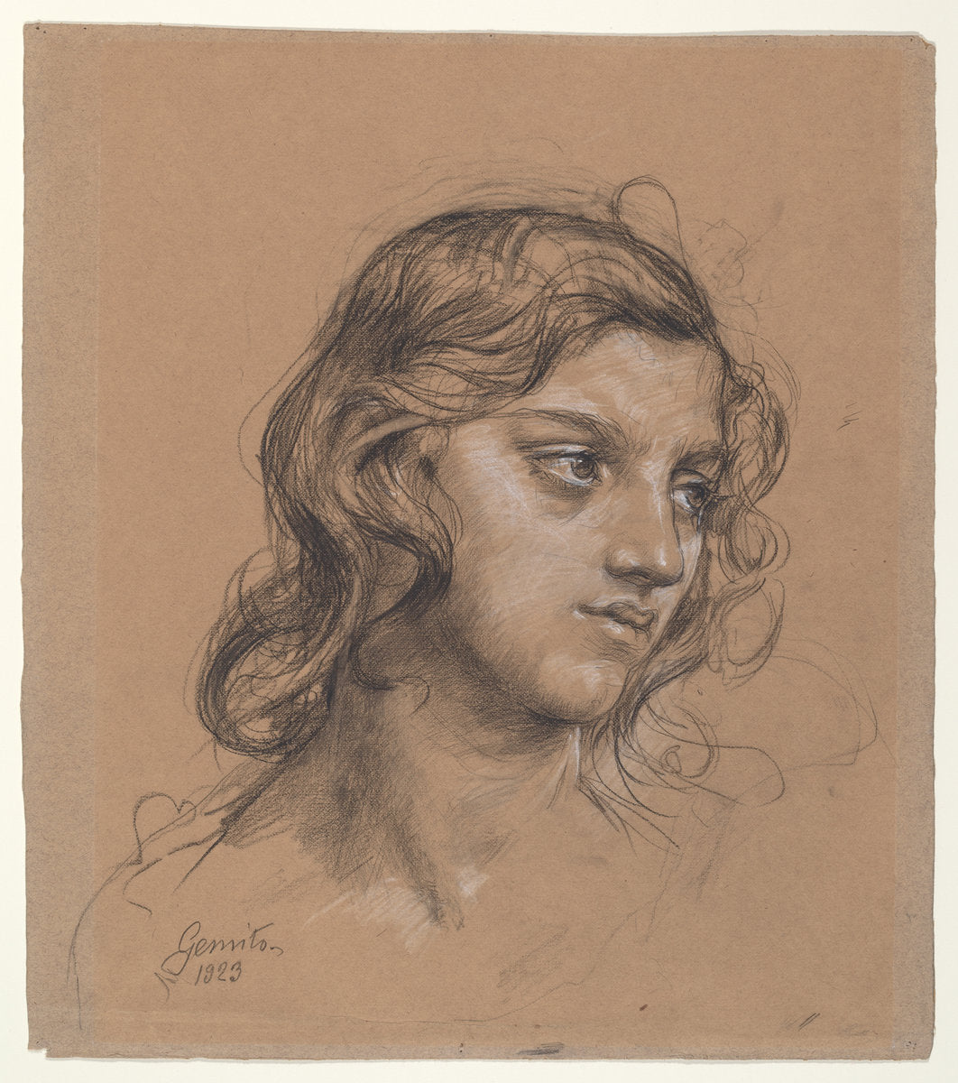 Portrait of a Youth by Vincenzo Gemito (Italian, 1852 - 1929), 16X12"(A3)Poster Print