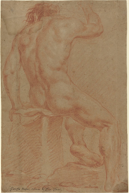 17th century by Italian 17th Century (Nude Male Figure [recto]), 16X12"(A3)Poster Print