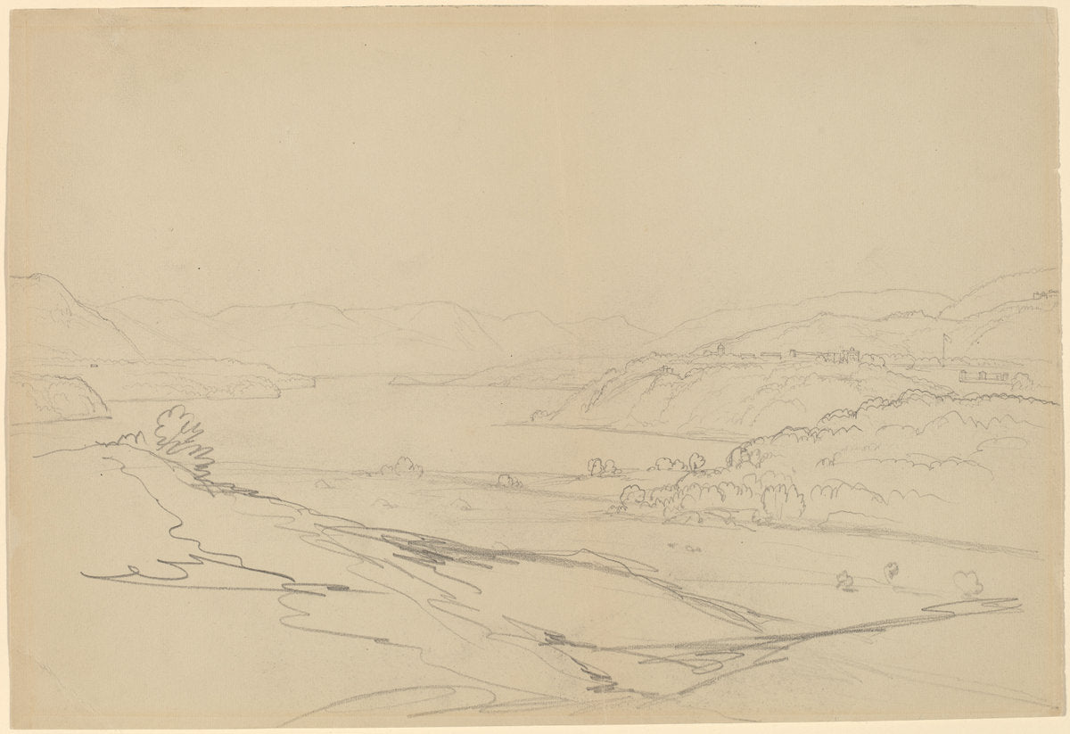 West Point from Storm King by Attributed to John William Casilear (American, 1811 - 1893), 16X12"(A3)Poster Print