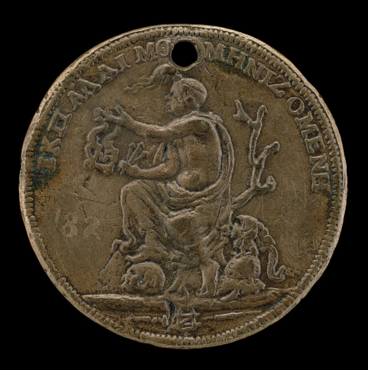 Occasion Holding a Bridle [reverse] by Giovanni Maria Pomedelli (Italian, 1478/1479 - 1537), 16X12"(A3)Poster Print