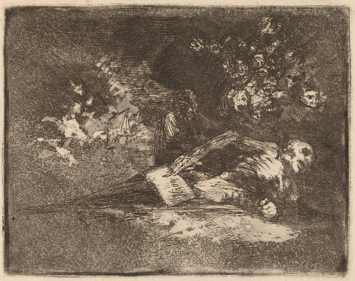 Nada (Nothing) by Francisco de Goya (Spanish, 1746 - 1828), 16X12"(A3)Poster Print