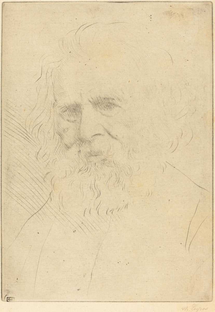 W.H. Longfellow, 1st plate by Alphonse Legros (French, 1837 - 1911), 16X12"(A3)Poster Print