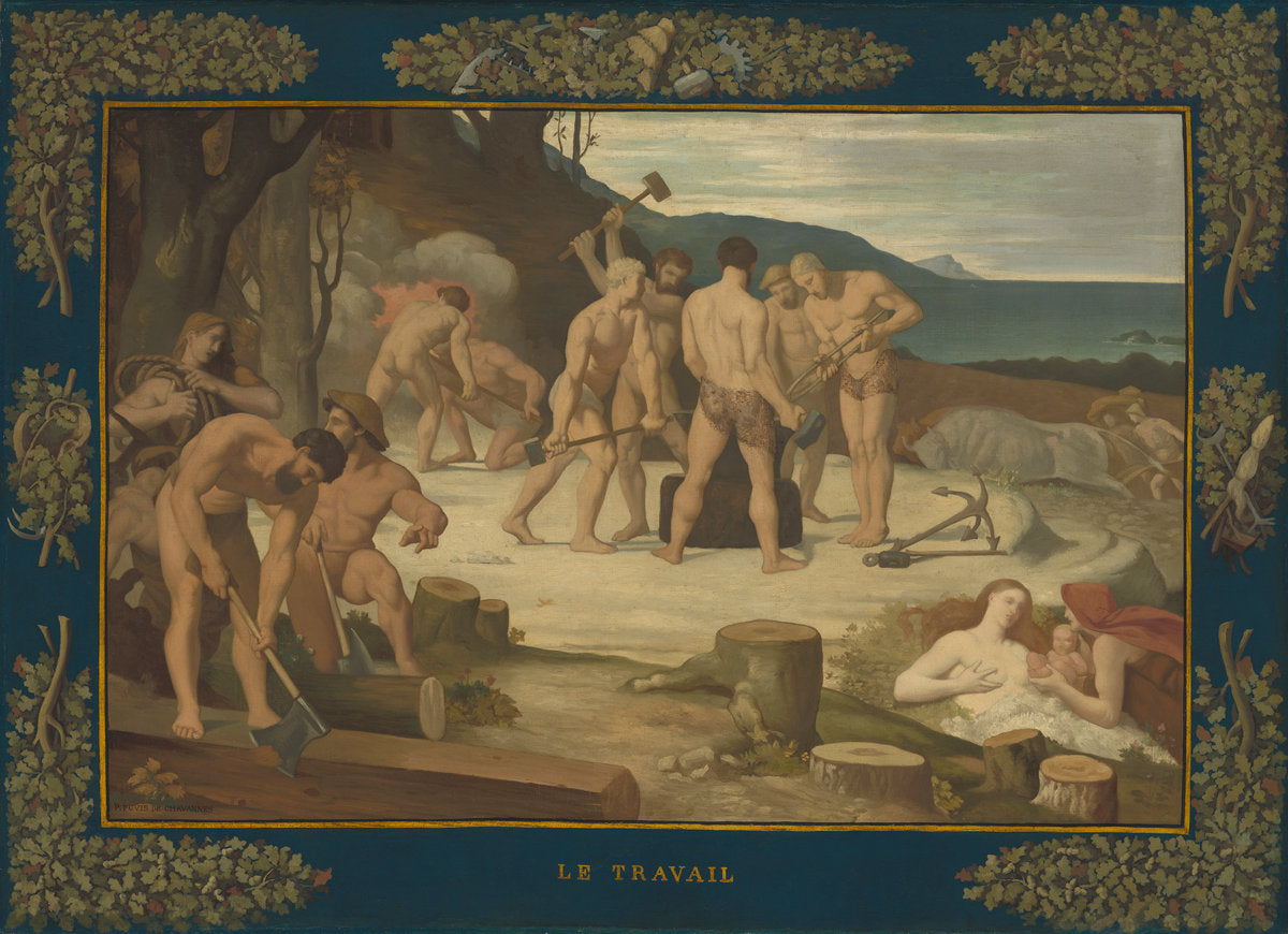 Work by Pierre Puvis de Chavannes (French, 1824 - 1898), 16X12"(A3)Poster Print