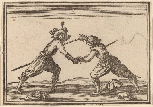 Duel with Swords by Edouard Eckman after Jacques Callot (Flemish, born c. 1600), 16X12"(A3)Poster Print