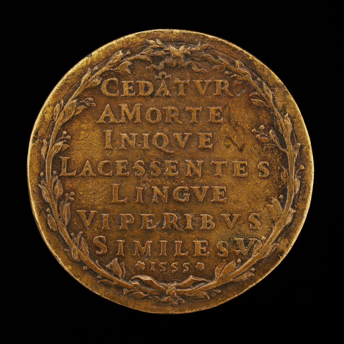 Inscription in a Laurel Wreath [reverse] by Master I.A.V.F. (Venetian, active 16th century), 16X12"(A3)Poster Print
