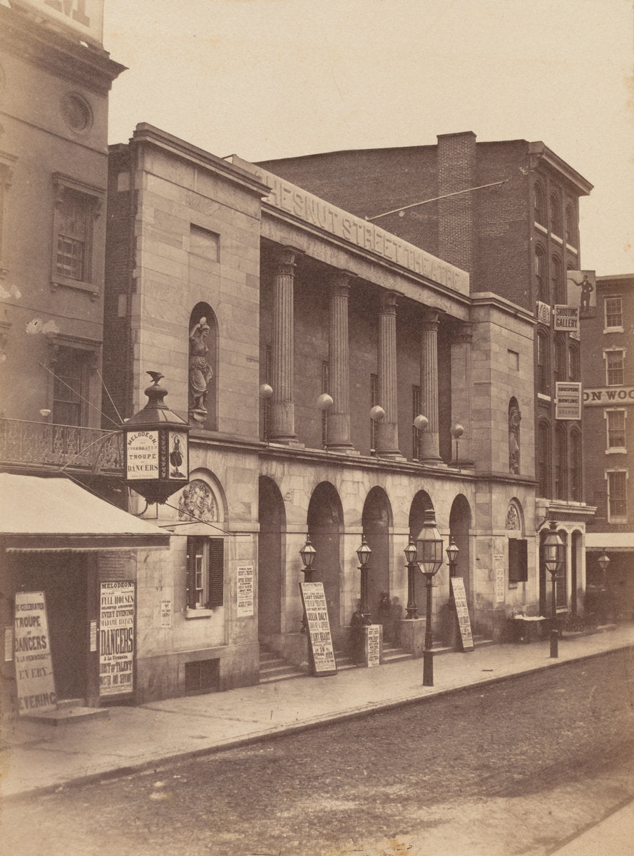 Chesnut Street Theatre, Philadelphia by James McClees (American, 1822 - 1887), 16X12"(A3)Poster Print