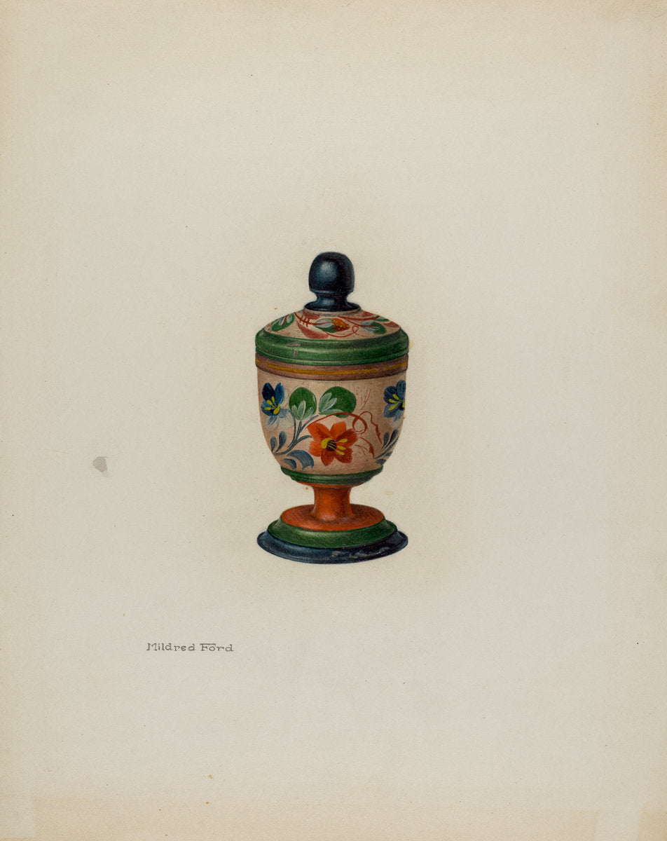 Pa. German Saffron Box by Mildred Ford (American, active c. 1935), 16X12"(A3)Poster Print