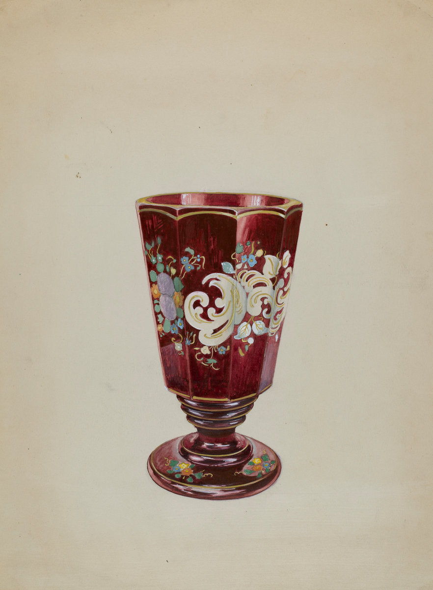 Vase (Ruby Glass) by Ralph Atkinson (American, active c. 1935), 16X12"(A3)Poster Print