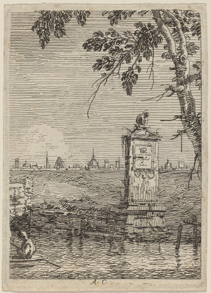 The Little Monument by Canaletto (Italian, 1697 - 1768), 16X12"(A3)Poster Print